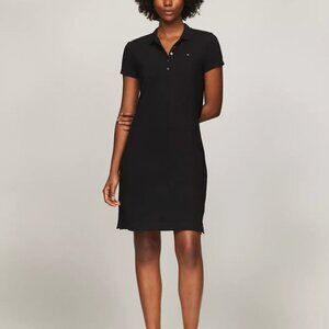 Tommy Hilfiger Stretch Cotton Polo Dress in Black